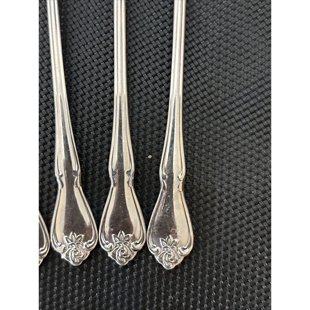 Oneida ARBOR ROSE Stainless True Rose Flatware - 8 Cocktail forks